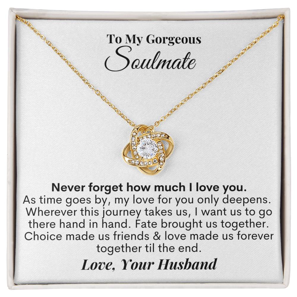 To My Soulmate - Forever Together - Love Knot Necklace