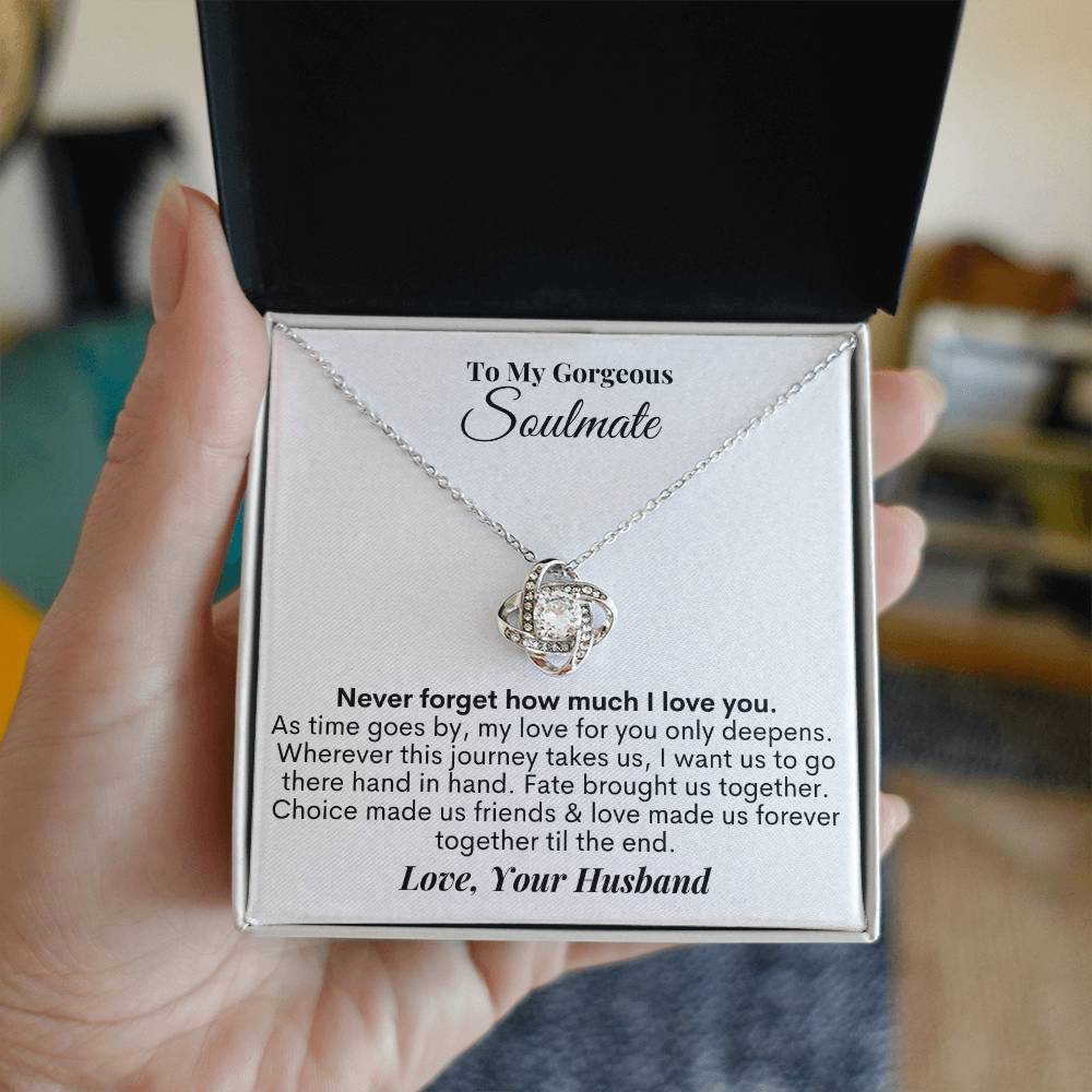 To My Soulmate - Forever Together - Love Knot Necklace