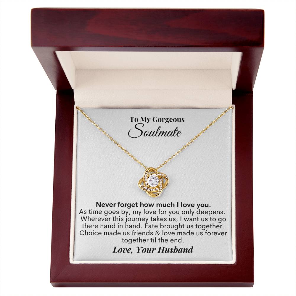 To My Soulmate - Forever Together - Love Knot Necklace