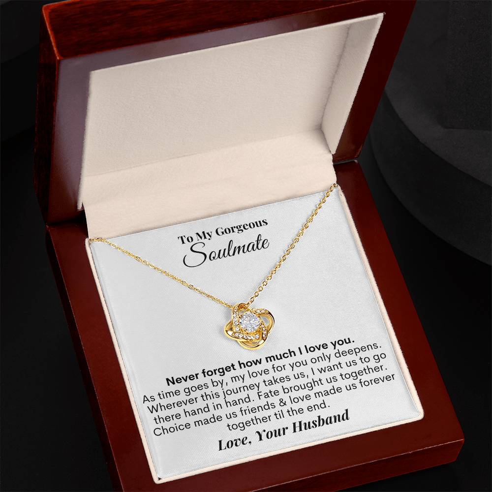 To My Soulmate - Forever Together - Love Knot Necklace
