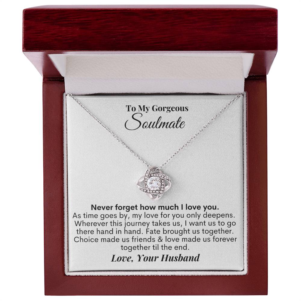 To My Soulmate - Forever Together - Love Knot Necklace