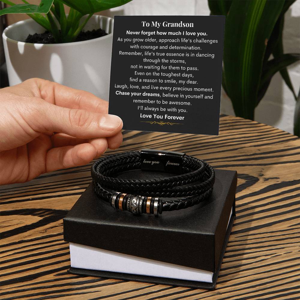 To My Grandson - Be Awesome - Love You Forever Bracelet