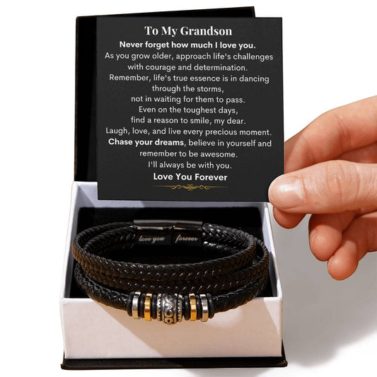 To My Grandson - Be Awesome - Love You Forever Bracelet