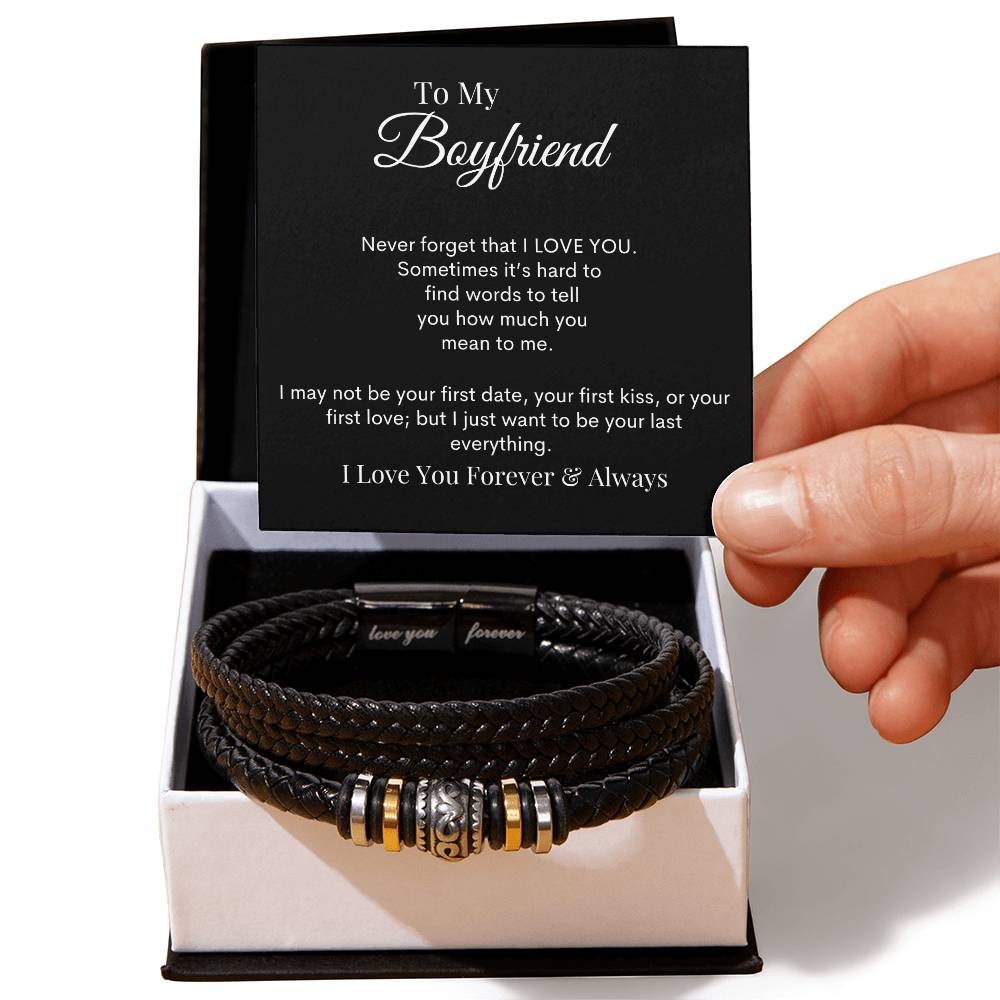To My Boyfriend - Your First Kiss - Love You Forever Bracelet