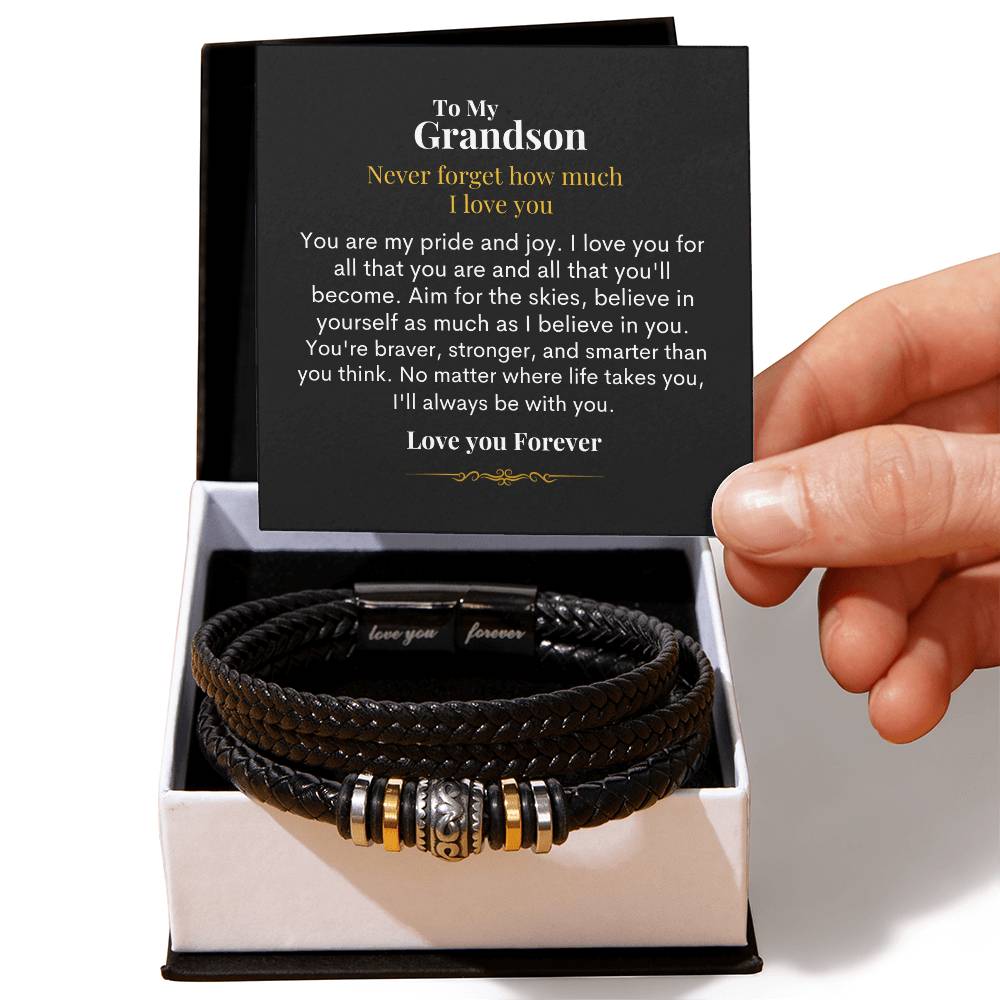 To My Grandson - My Pride And Joy - Love You Forever Bracelet