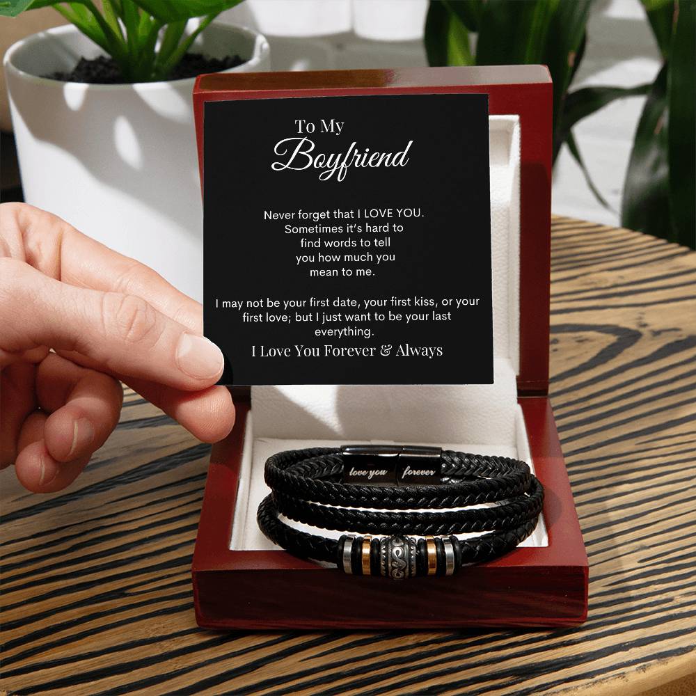 To My Boyfriend - Your First Kiss - Love You Forever Bracelet