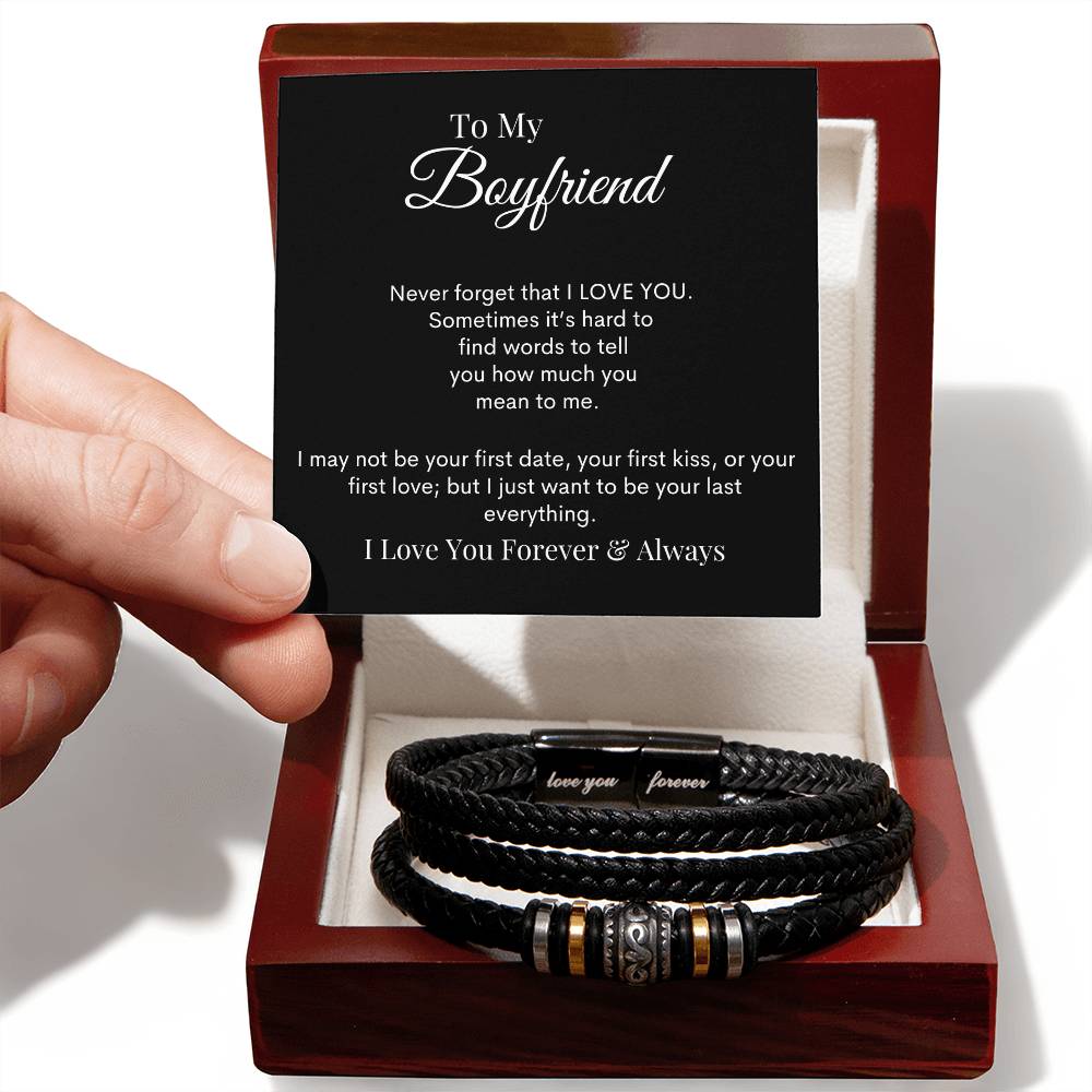 To My Boyfriend - Your First Kiss - Love You Forever Bracelet