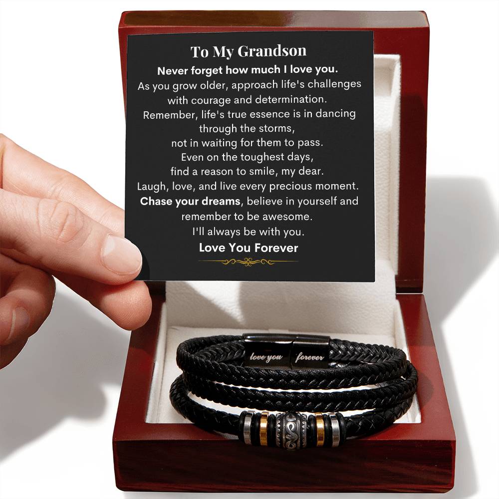 To My Grandson - Be Awesome - Love You Forever Bracelet