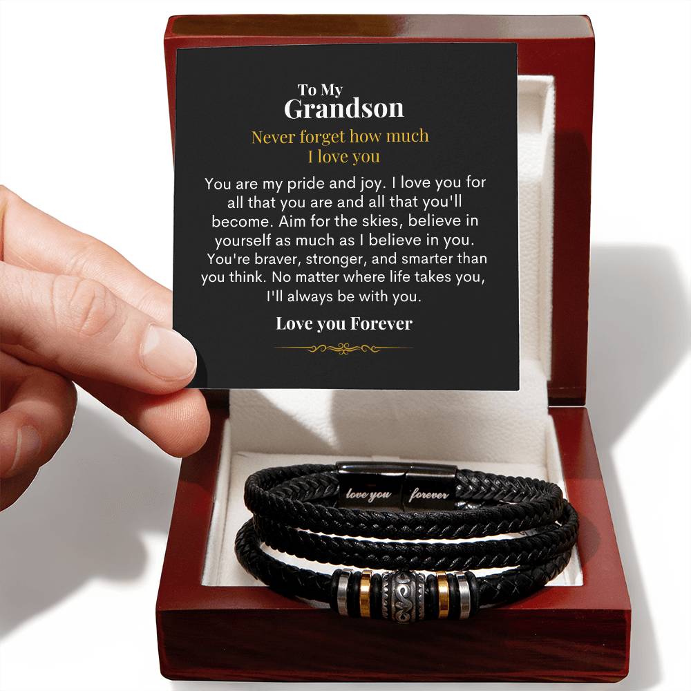 To My Grandson - My Pride And Joy - Love You Forever Bracelet
