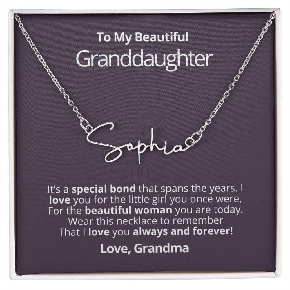 Granddaughter - Beautiful Woman - Signature Necklace