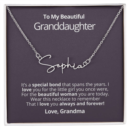 Granddaughter - Beautiful Woman - Signature Necklace